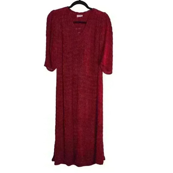 Vintage Rabbit Rabbit Designs burgundy dress - Picture 1 of 3